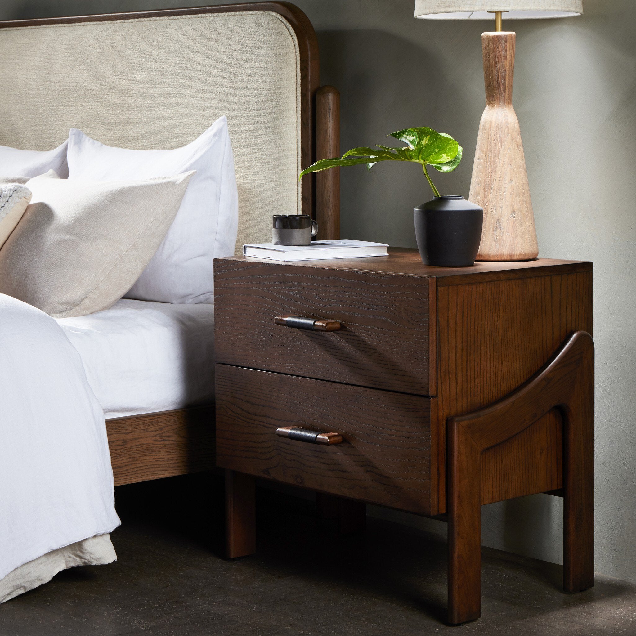 Halston Nightstand - Terra Brown Ash Veneer