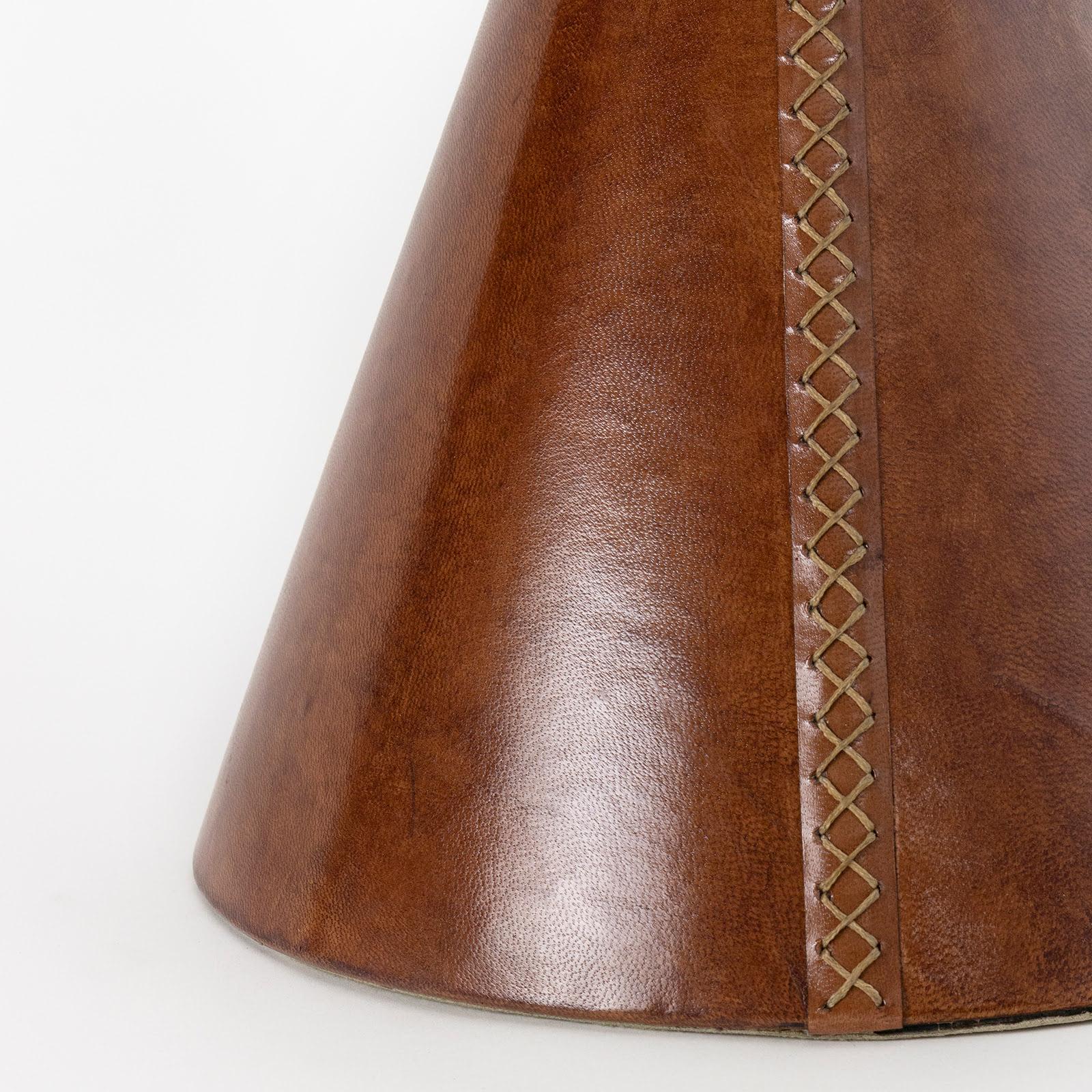 Gabe Leather Accent Table (Cognac)