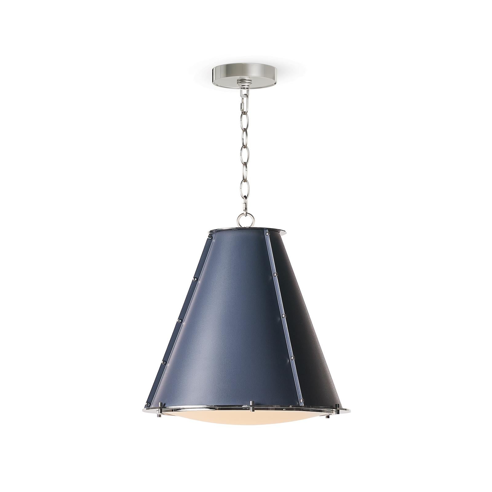 French Maid Chandelier Small (Blue and Polished Nickel)