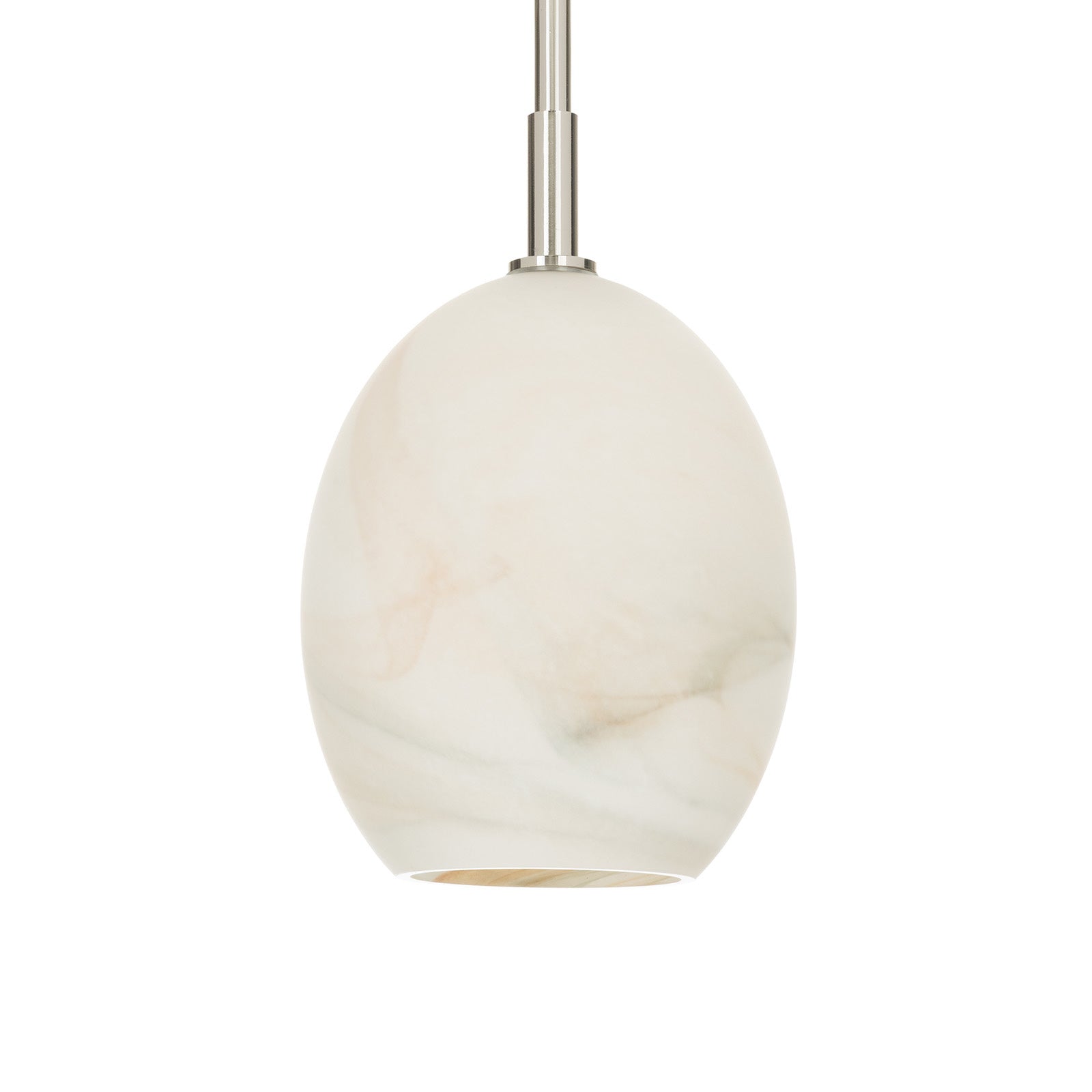Artemis Pendant Single (Polished Nickel with Alabaster Glass)