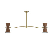 Gable Linear Chandelier (Antique Natural Brass with Russet Shade)