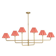 Polly Chandelier (Natural Brass with Wild Poppy Scalloped Shade) - 2 cartons