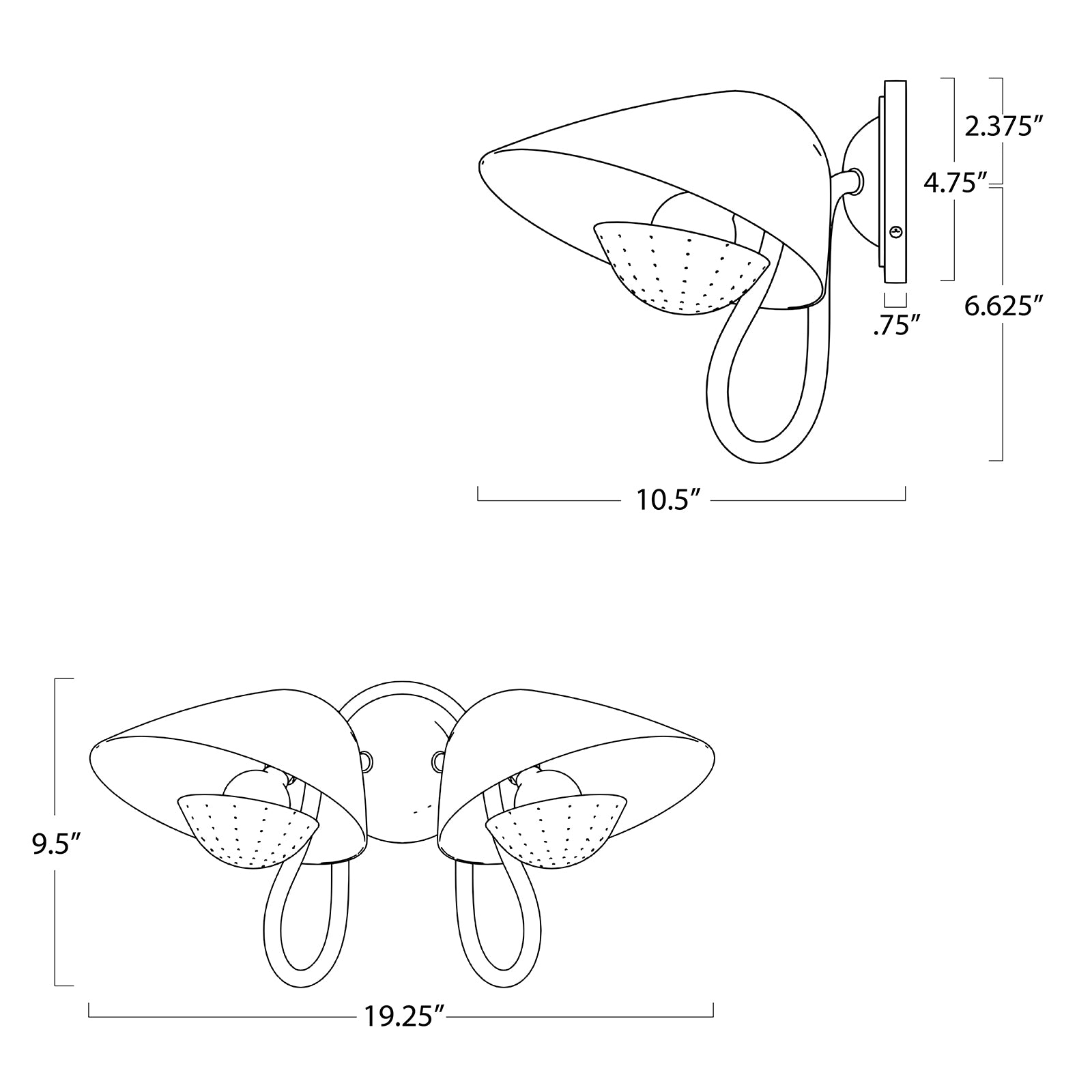 Keaton Sconce Double (Natural Brass)