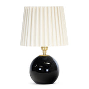 Giorgio Black Glass Mini Lamp (Natural Brass with Oyster Wave Pleat Shade)