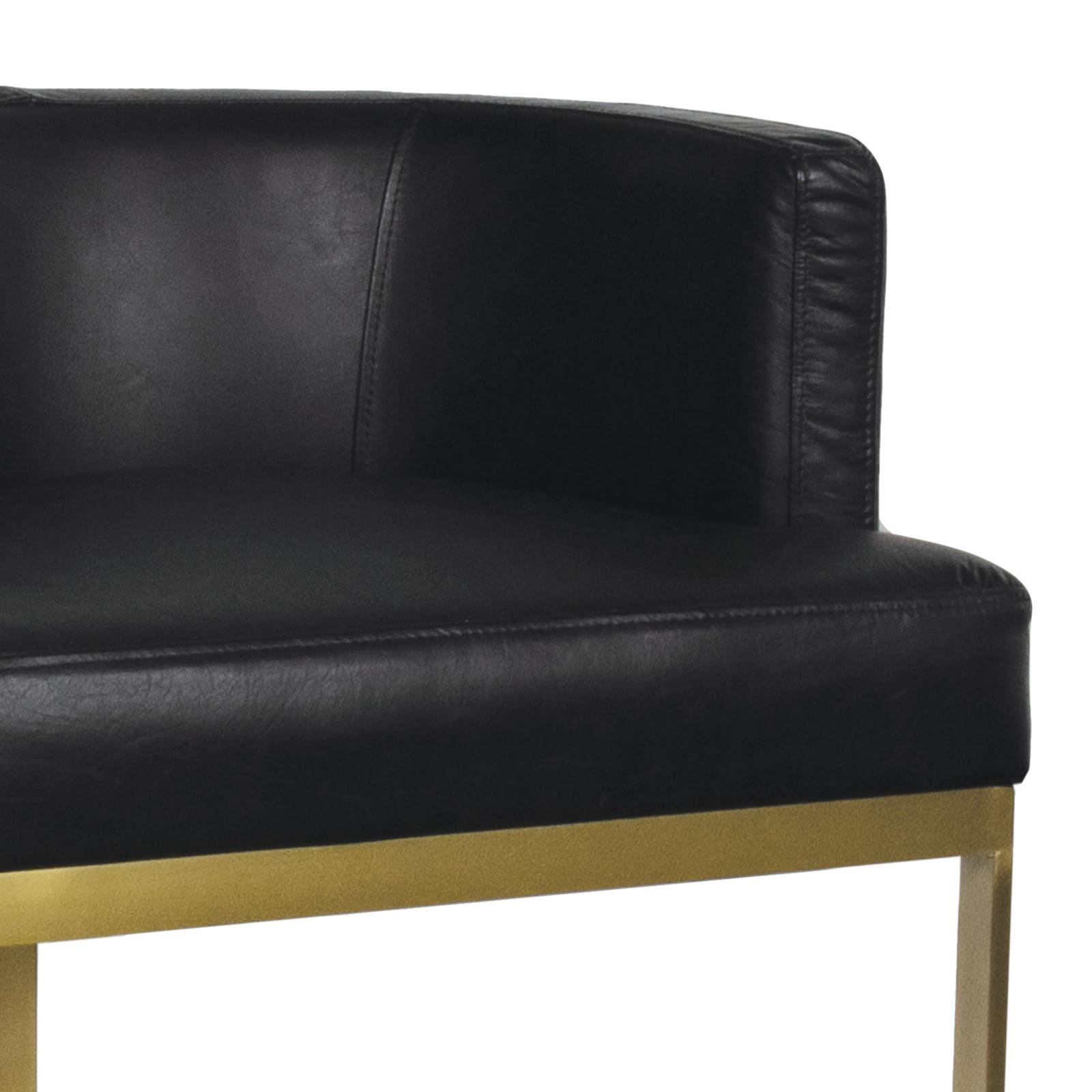 Owen Leather Counter Stool (Modern Black)