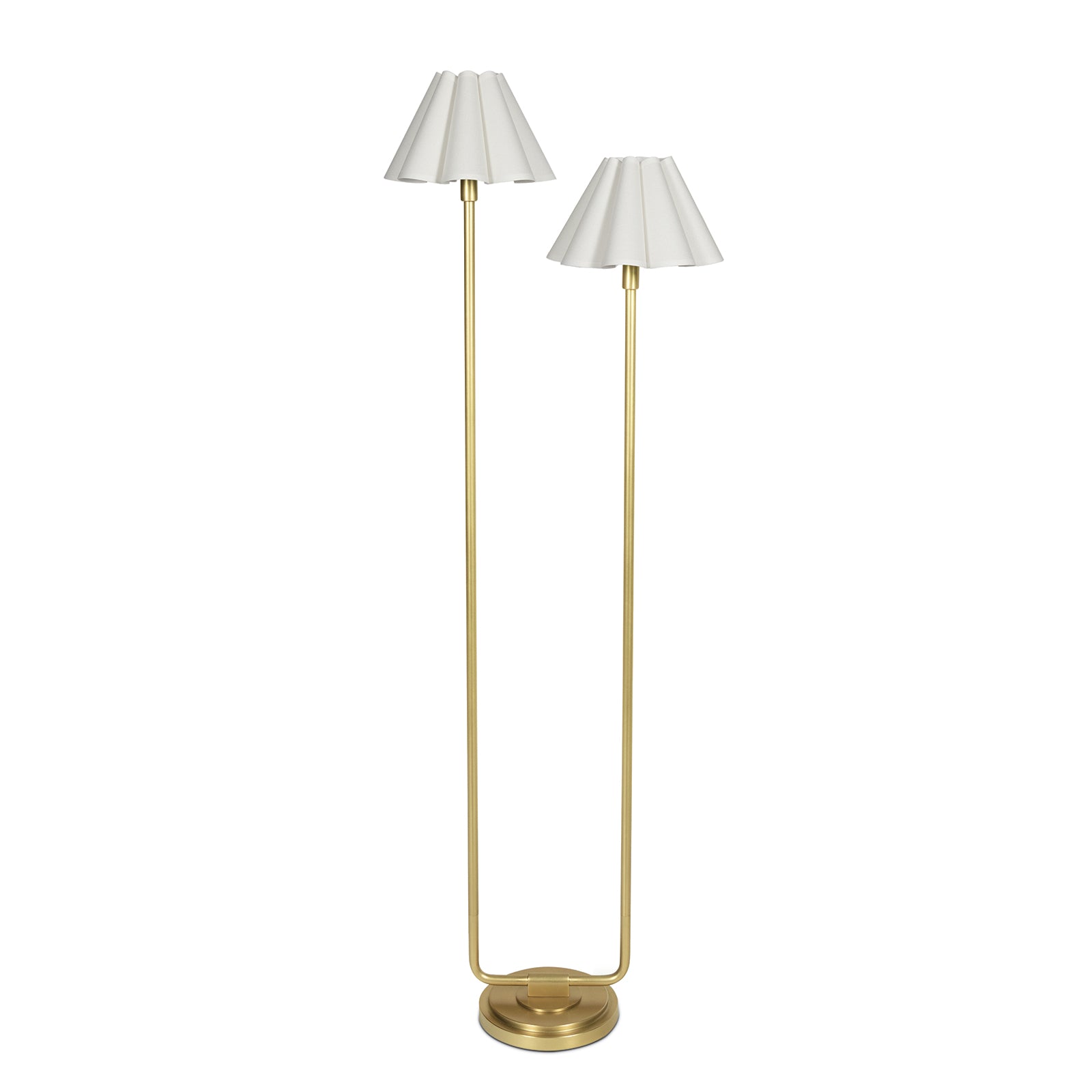 Polly Floor Lamp (Natural Brass with Linen Scalloped Shade)