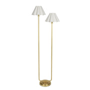 Polly Floor Lamp (Natural Brass with Linen Scalloped Shade)
