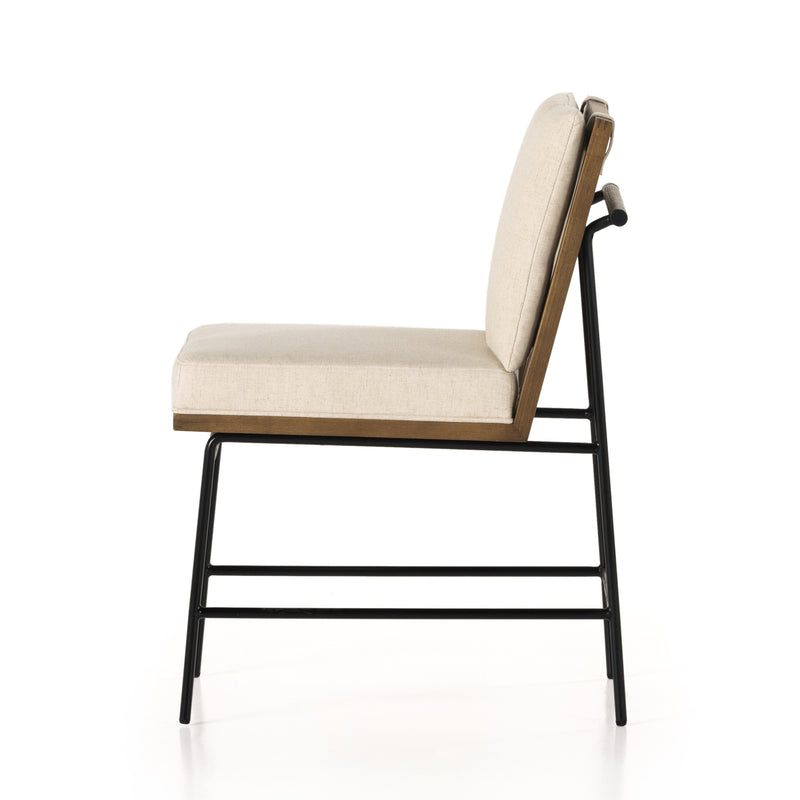 Crete Dining Chair - Savile Flax w/ Brown Frame