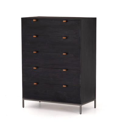 Trey 5 Drawer Dresser - Black Wash Poplar