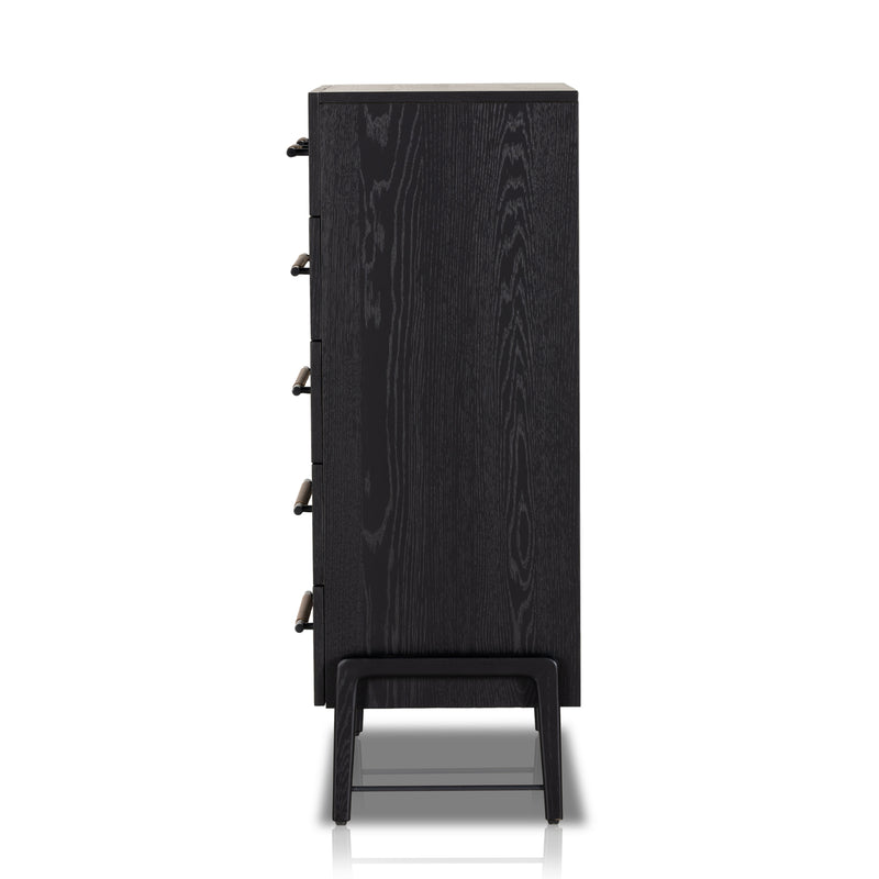 Rosedale 6 Drawer Tall Dresser - Ebony Oak