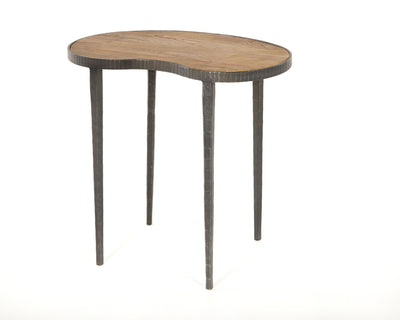 Kidney End Table Natural/Iron