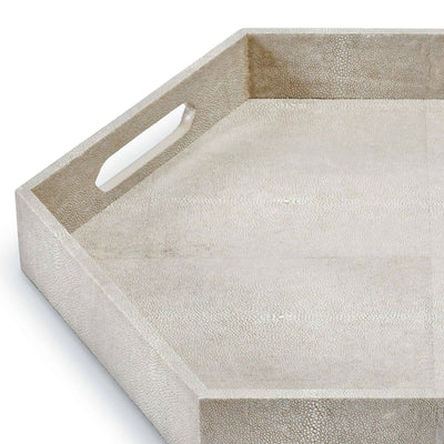 Shagreen Hex Tray (Ivory Grey)