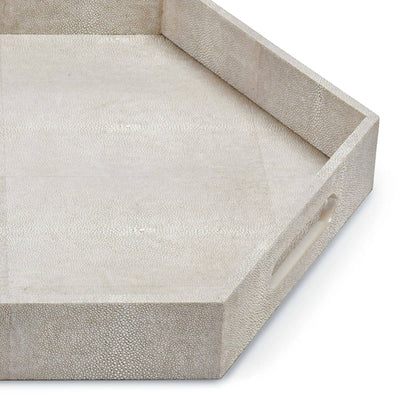 Shagreen Hex Tray (Ivory Grey)