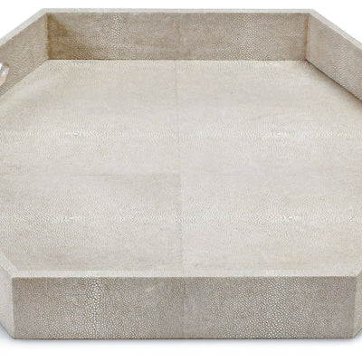 Shagreen Hex Tray (Ivory Grey)