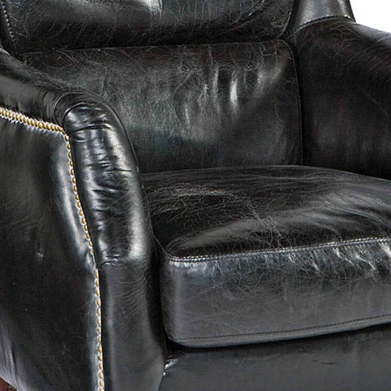 Leather Garconniere Chair (Black)