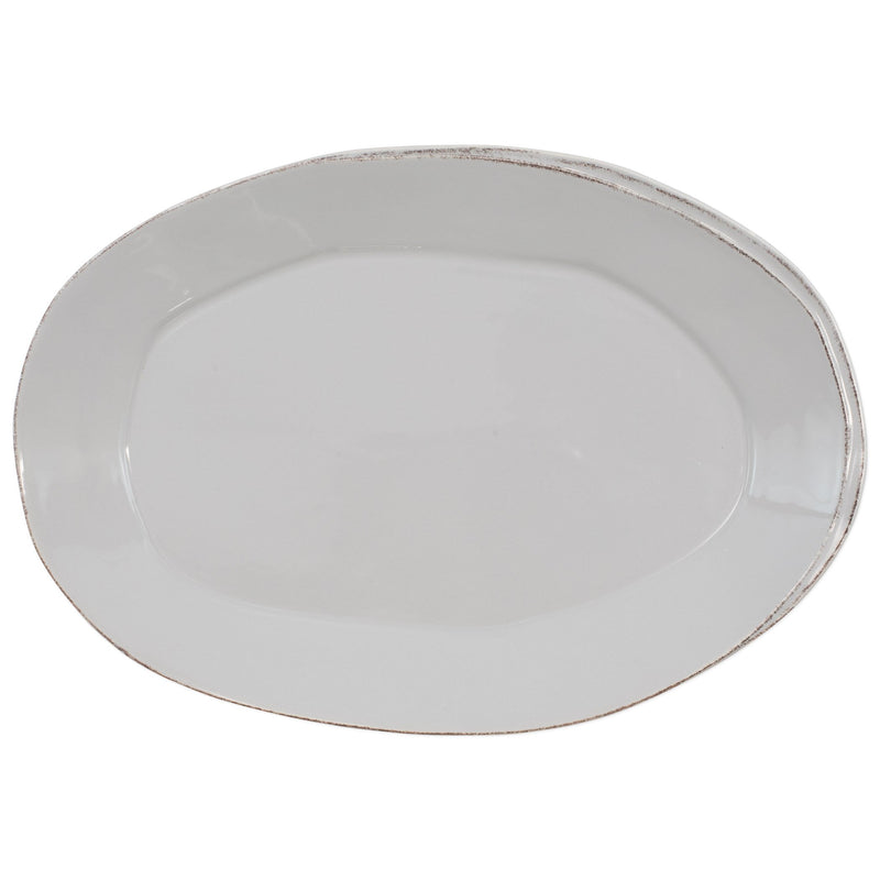 Lastra Light Gray Oval Platter