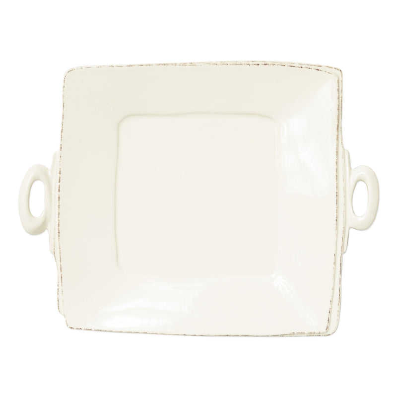 Lastra Linen Handled Square Platter