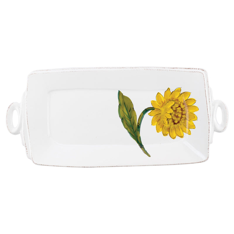 Lastra Sunflower Handled Rectangular Platter