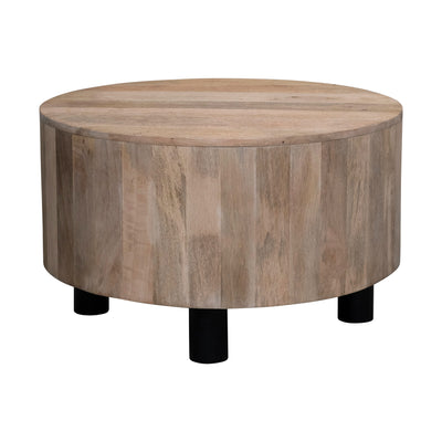Wood Coffee Table with Black Metal Legs