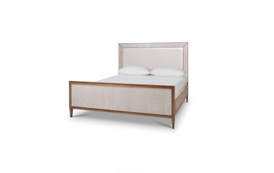 Belgravia Upholstered Bed w/ Rattan