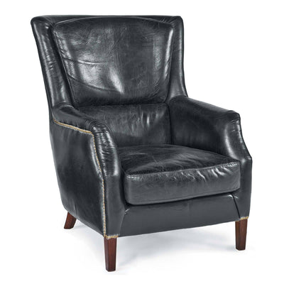 Leather Garconniere Chair (Black)